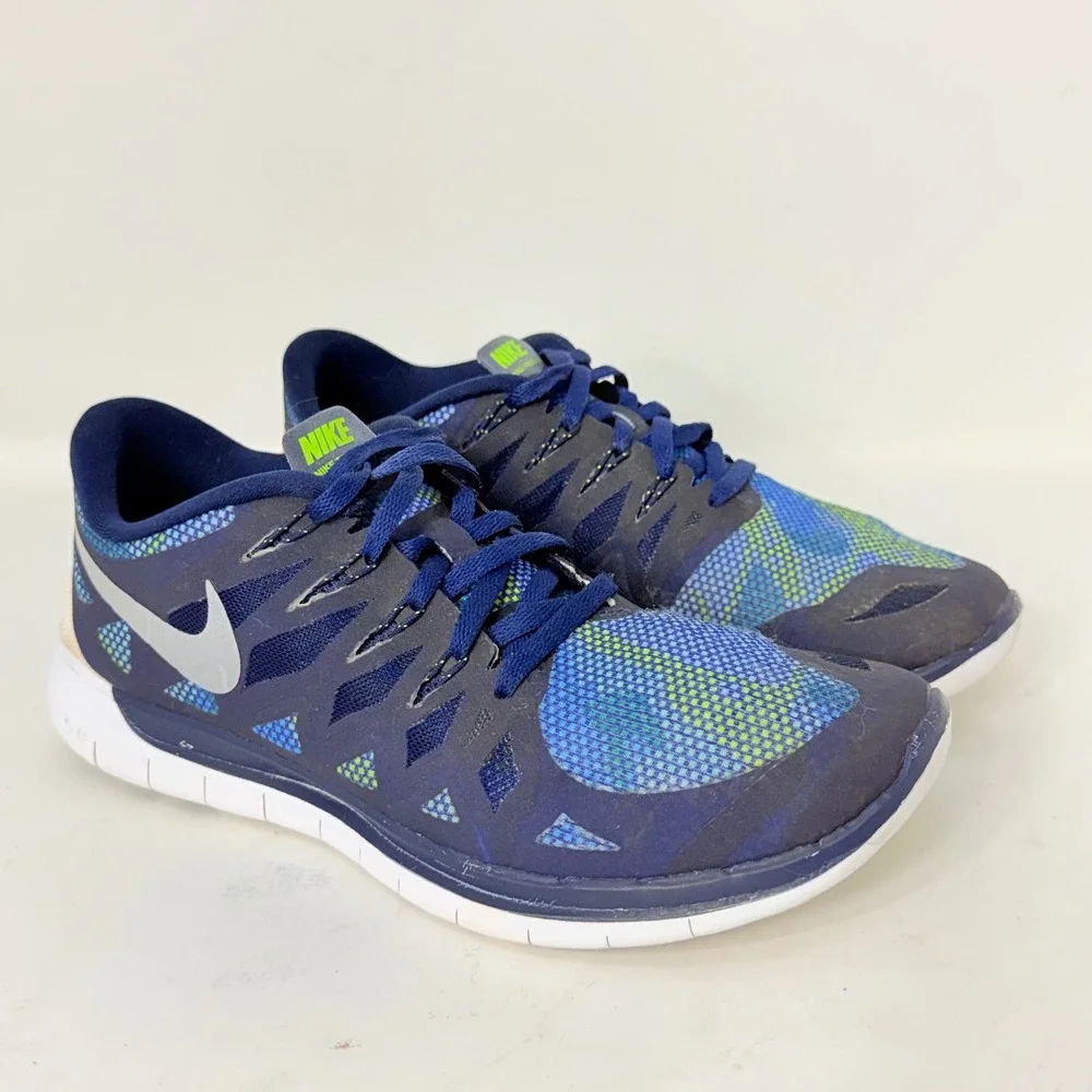 Nike Free 5.0 Womens Running Shoes Blue Lagoon Volt 705347-400 Size 9.5